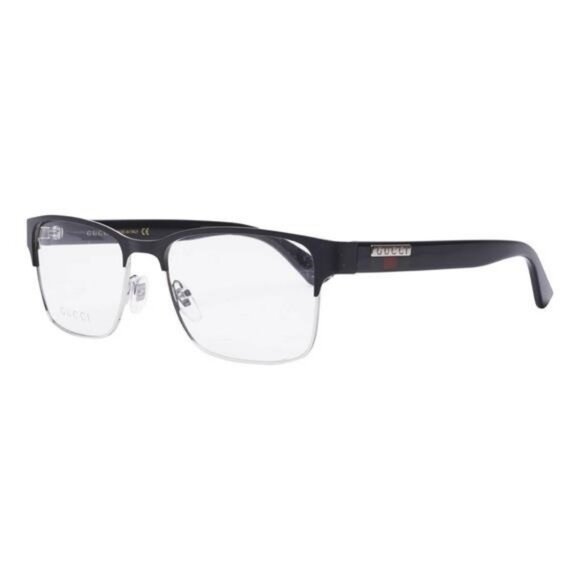 New - GUCCI GG0750O 001 square optical matte black and silver with shiny black… - Picture 1 of 9